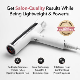 Skin Research Institute DryQ Smart Hair Dryer lightweight design in hand