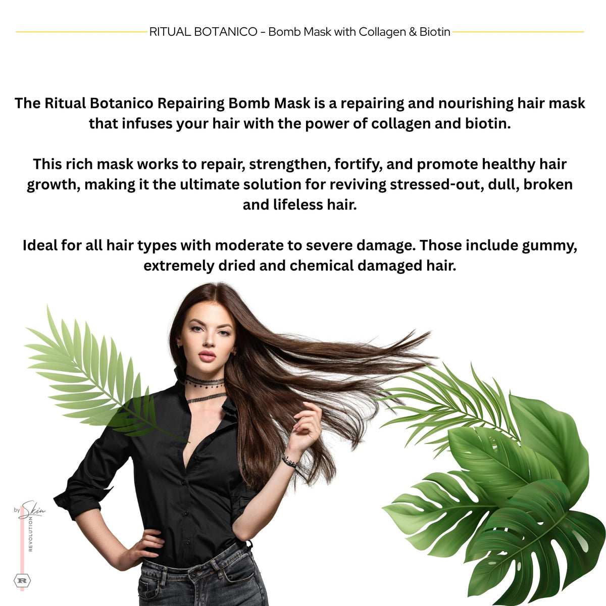 Skin Revolution Organic Keratin Hair Mask application on hair