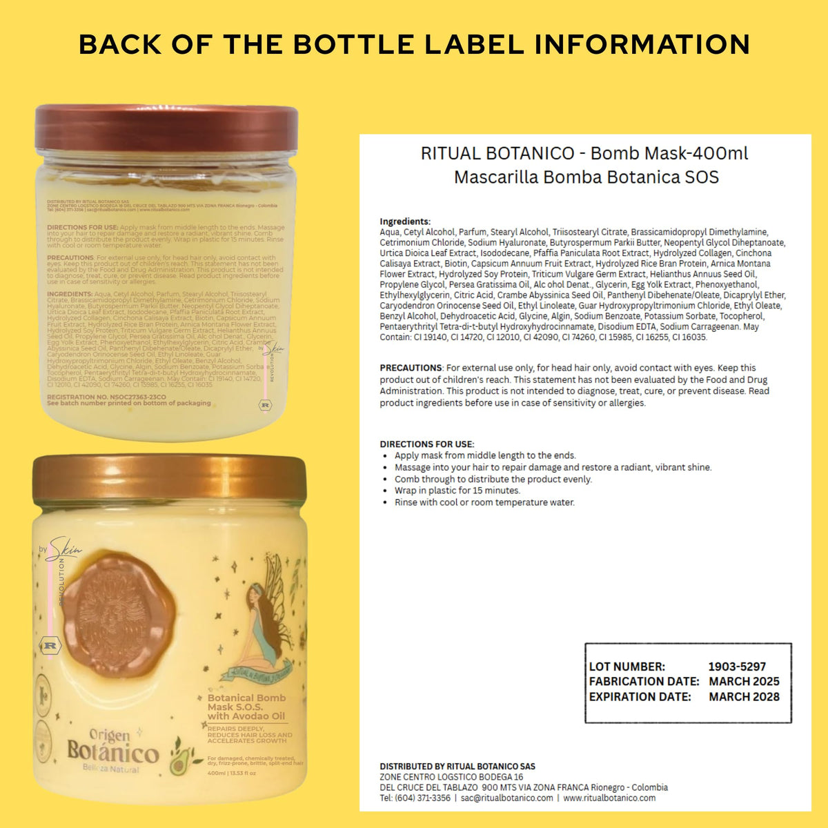 Skin Revolution Organic Keratin Hair Mask packaging with natural ingredients