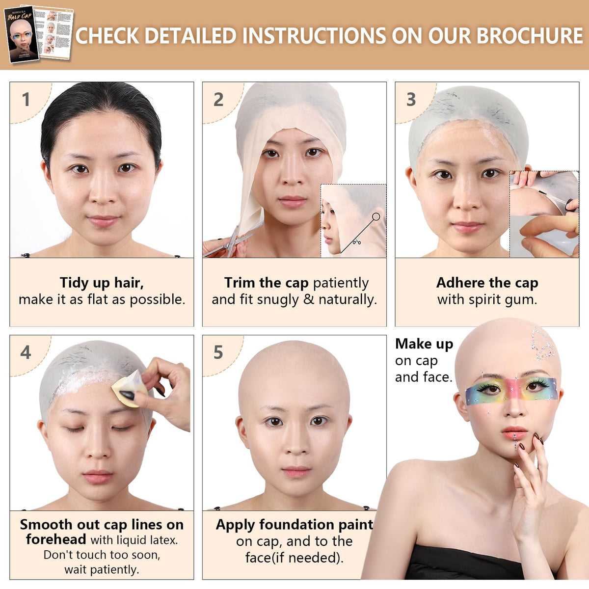 Skin tone greasepaint palette from BOBISUKA Bald Cap Makeup Kit