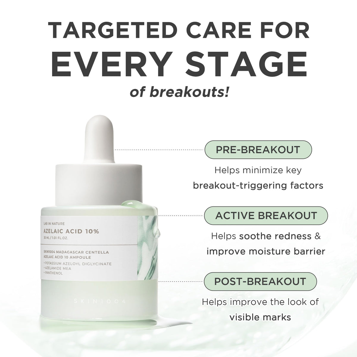 SKIN1004 Azelaic Acid 10% Ampoule application on skin