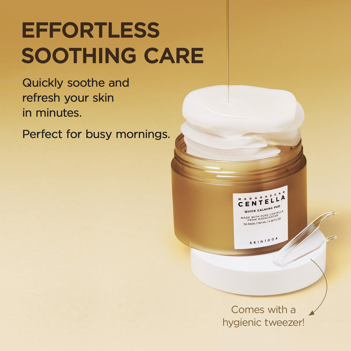 SKIN1004 Centella toner pads displayed on a flat surface