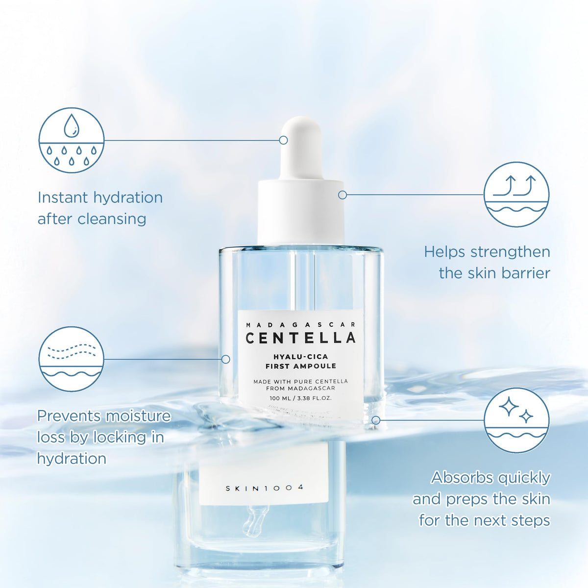 SKIN1004 Hyalu-Cica First Ampoule 100ml side view