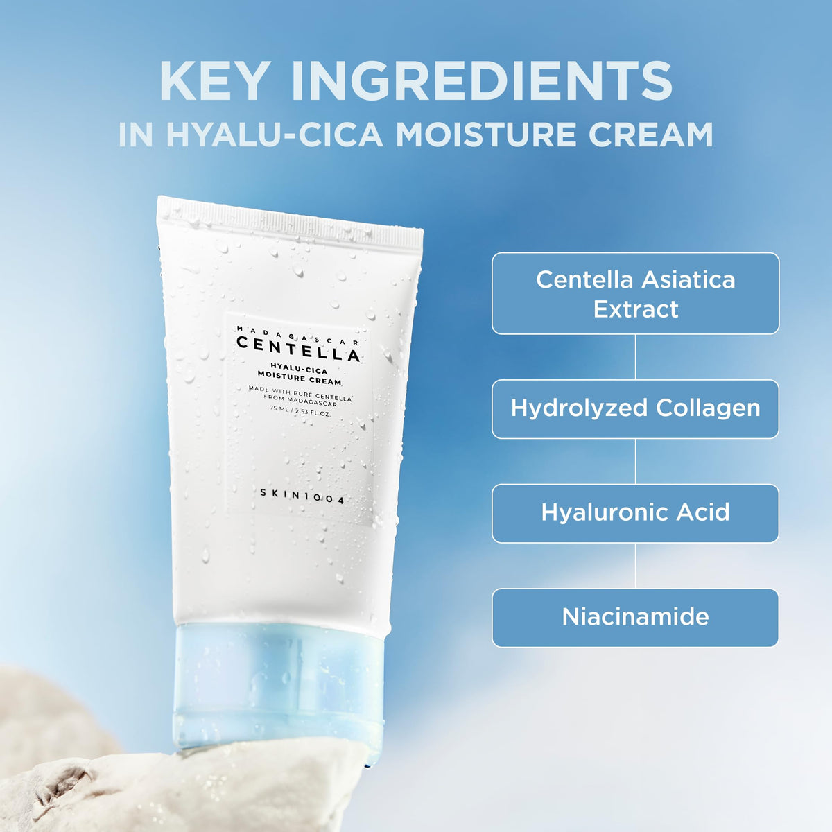 SKIN1004 Hyalu-Cica Moisture Cream application on skin