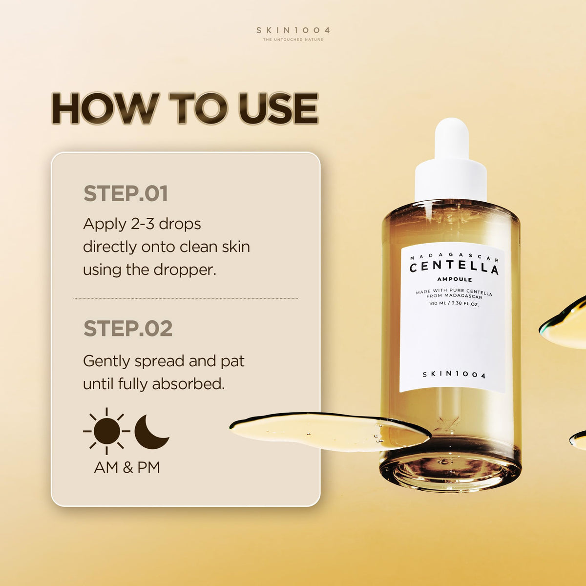 SKIN1004 Madagascar Centella Ampoule 55ml application on skin