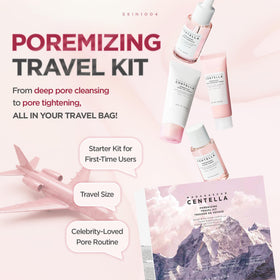 SKIN1004 Madagascar Centella Poremizing Travel Kit on a bathroom counter