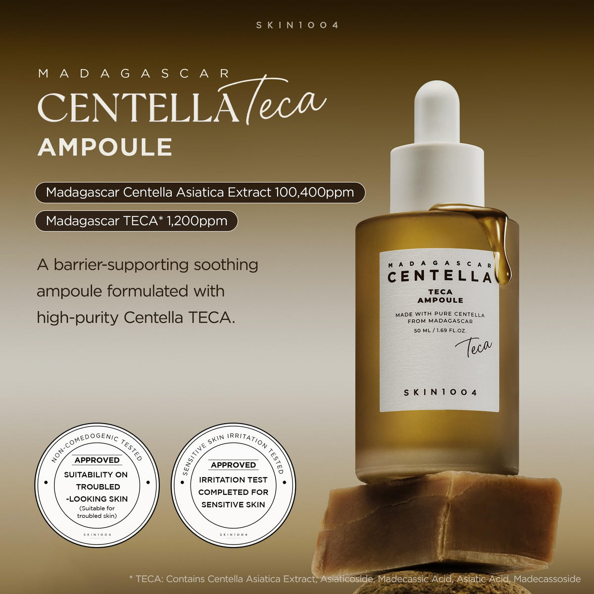 SKIN1004 Madagascar Centella TECA Ampoule application on skin