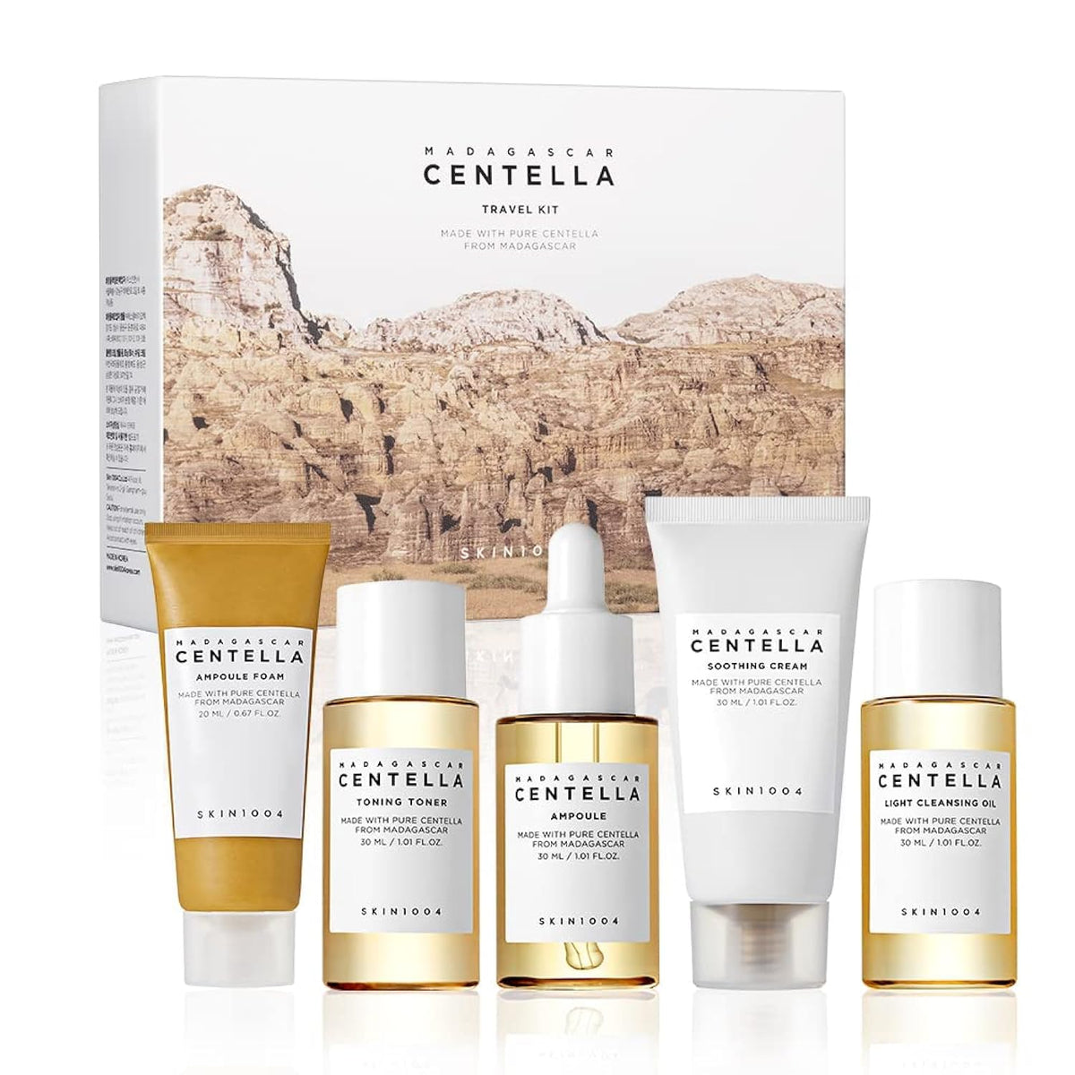 SKIN1004 Madagascar Centella Travel Kit front view with all products