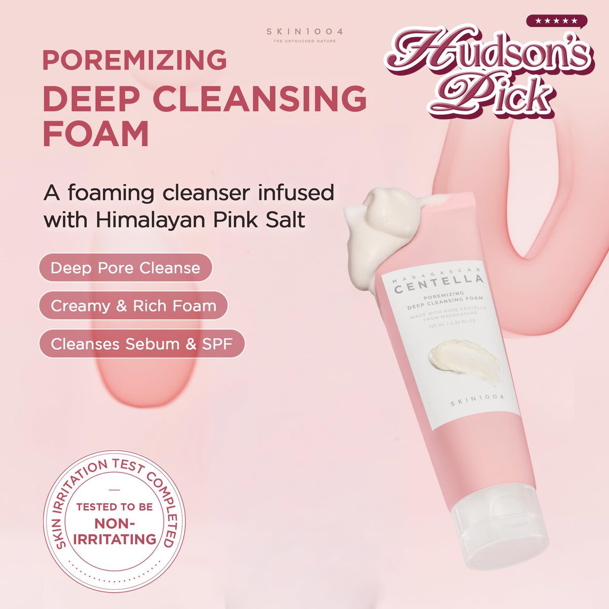 SKIN1004 Poremizing Deep Cleansing Foam back view with ingredients