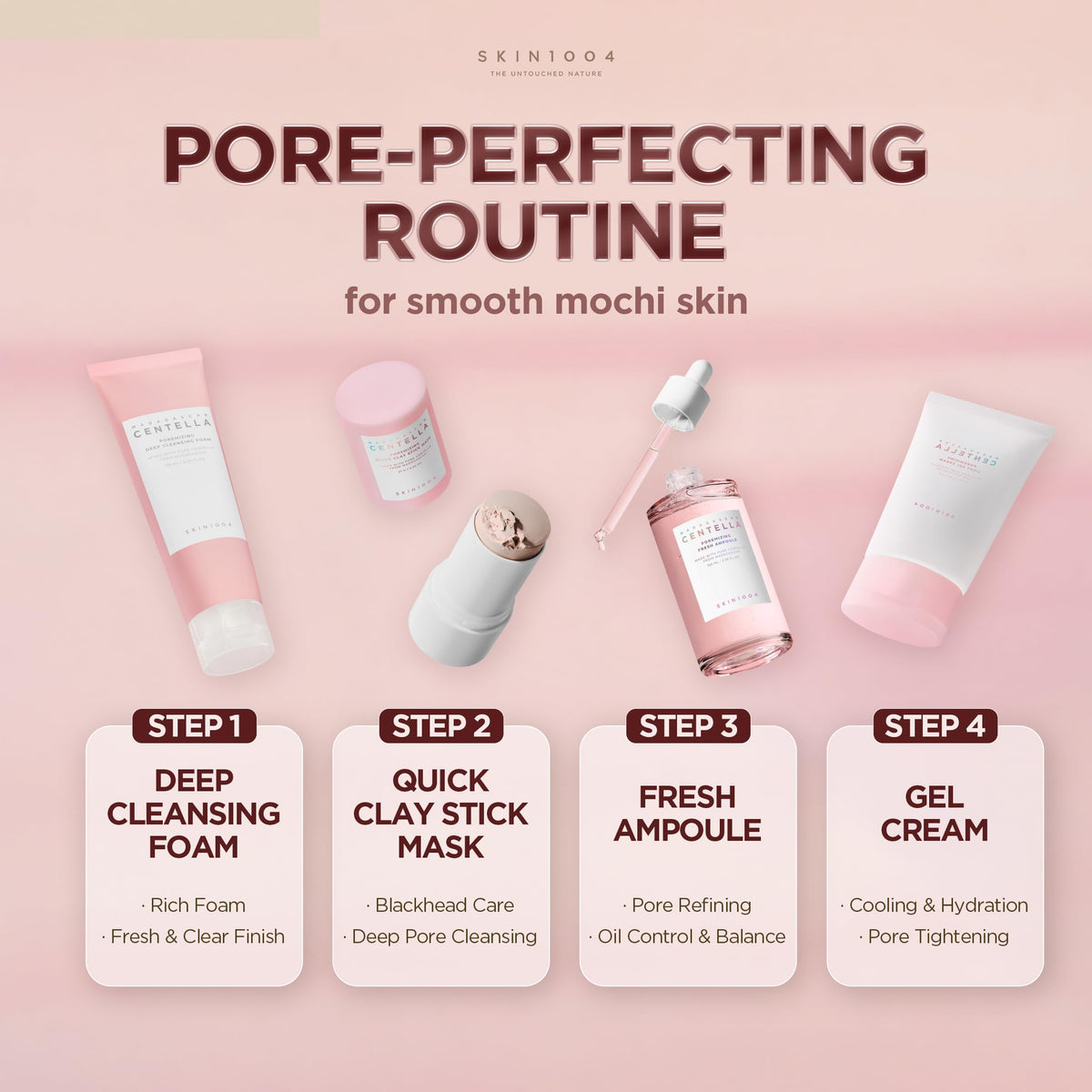 SKIN1004 Poremizing Quick Clay Stick Mask in bathroom setting