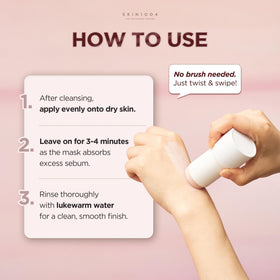 SKIN1004 Poremizing Quick Clay Stick Mask texture on hand