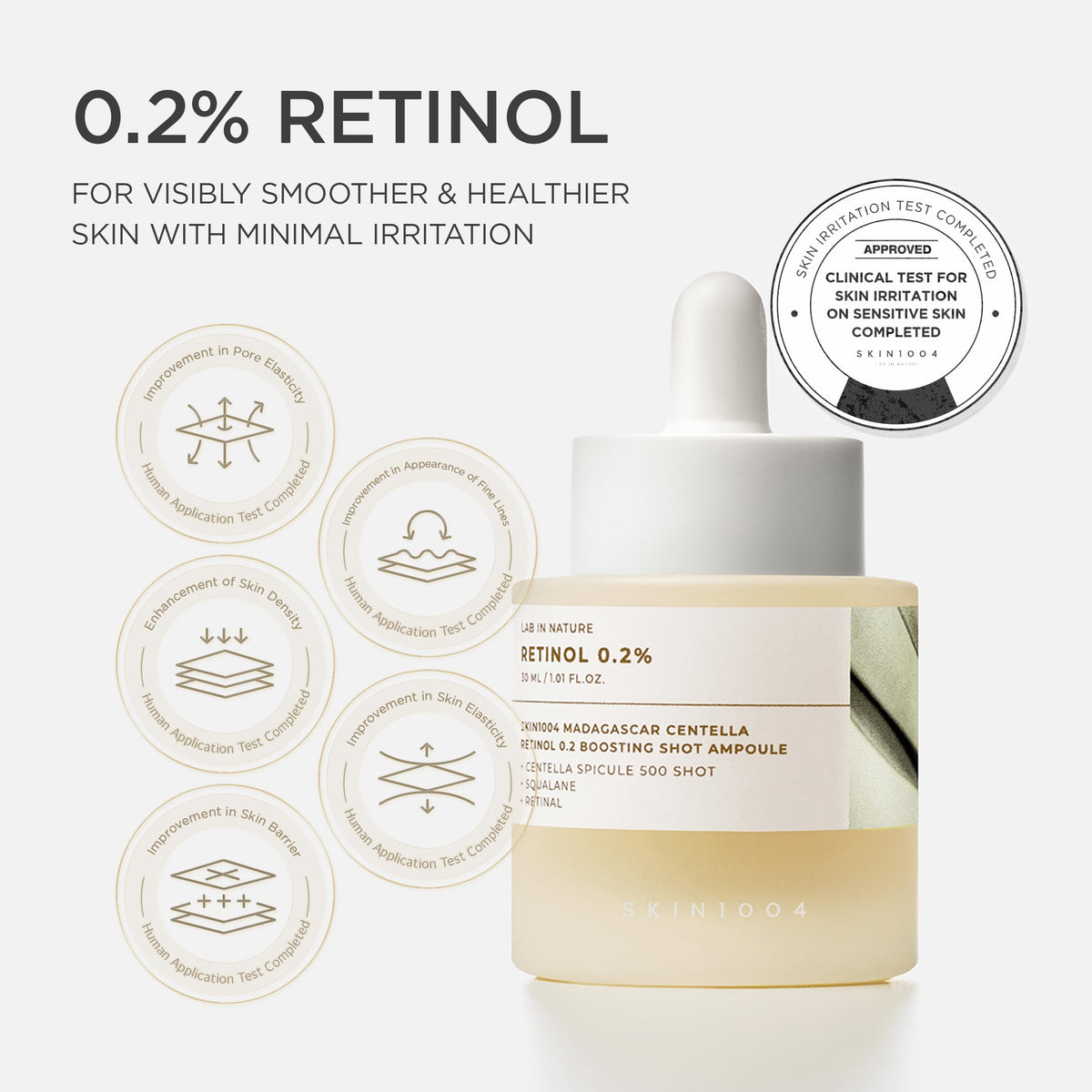 SKIN1004 Retinol 0.2% Ampoule application on skin