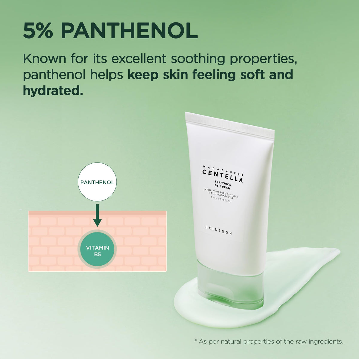 SKIN1004 Tea-Trica B5 Cream back view with ingredients