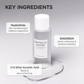 SKIN1004 Toner in a bathroom setting with skincare products