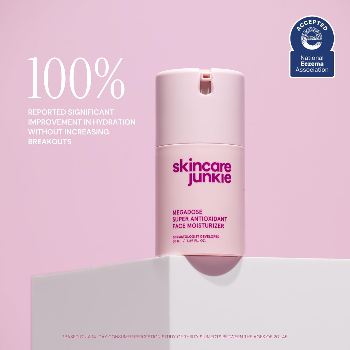 Skincare Junkie Megadose Super Antioxidant Face Moisturizer application on skin