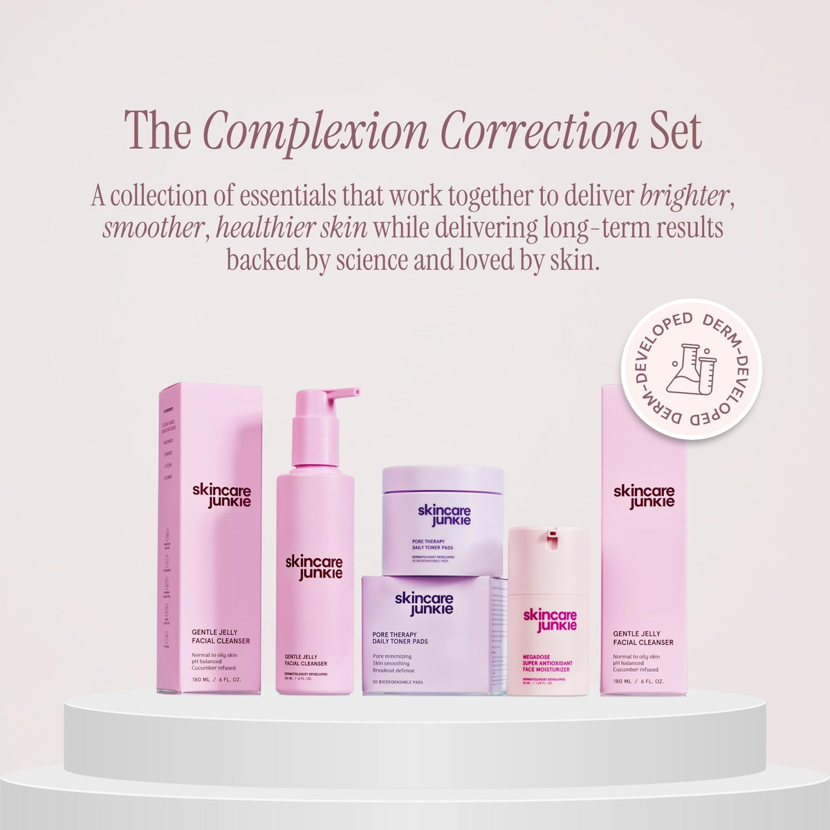 Skincare Junkie Megadose Super Antioxidant Face Moisturizer on a bathroom counter