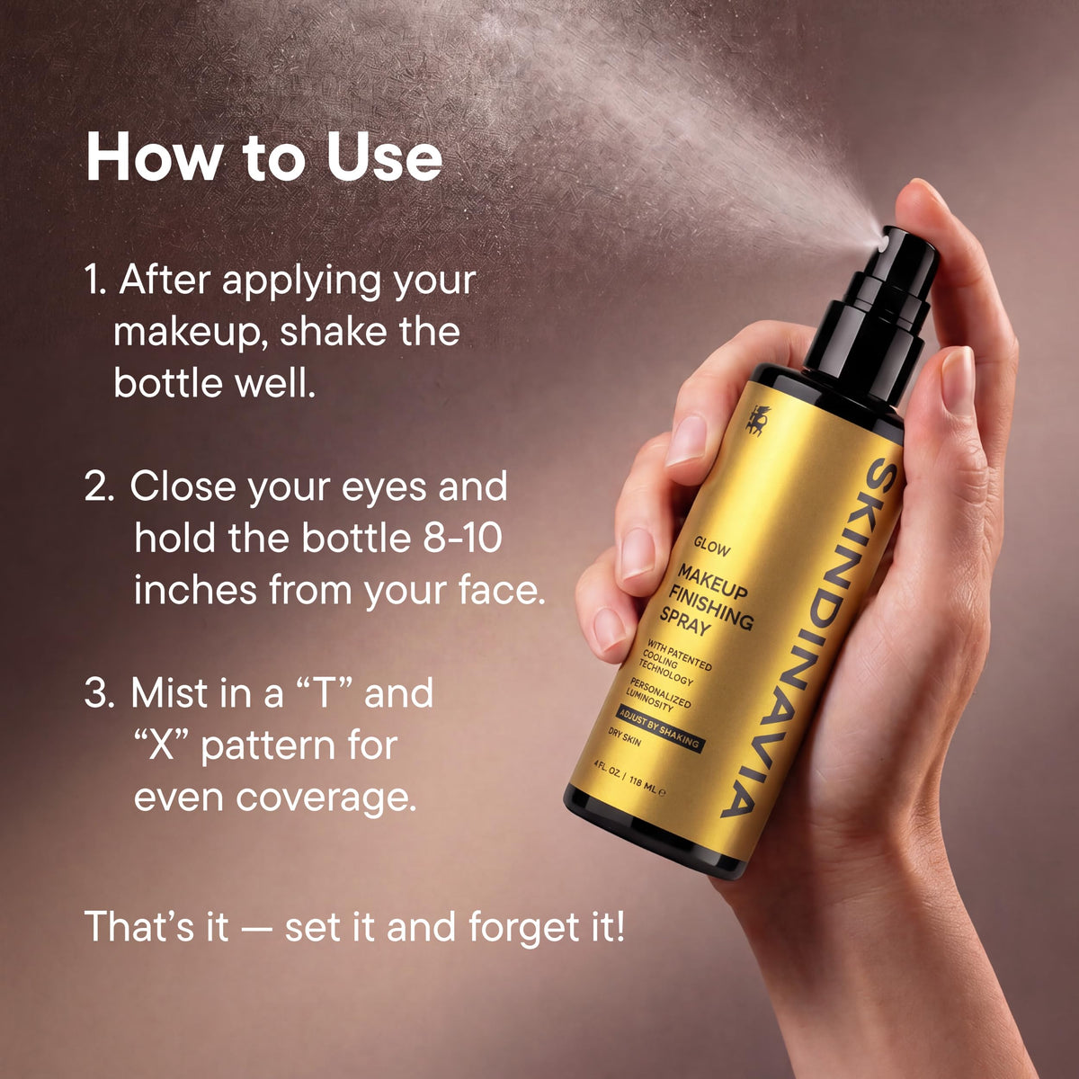 SKINDINAVIA Glow Makeup Setting Spray in lifestyle setting