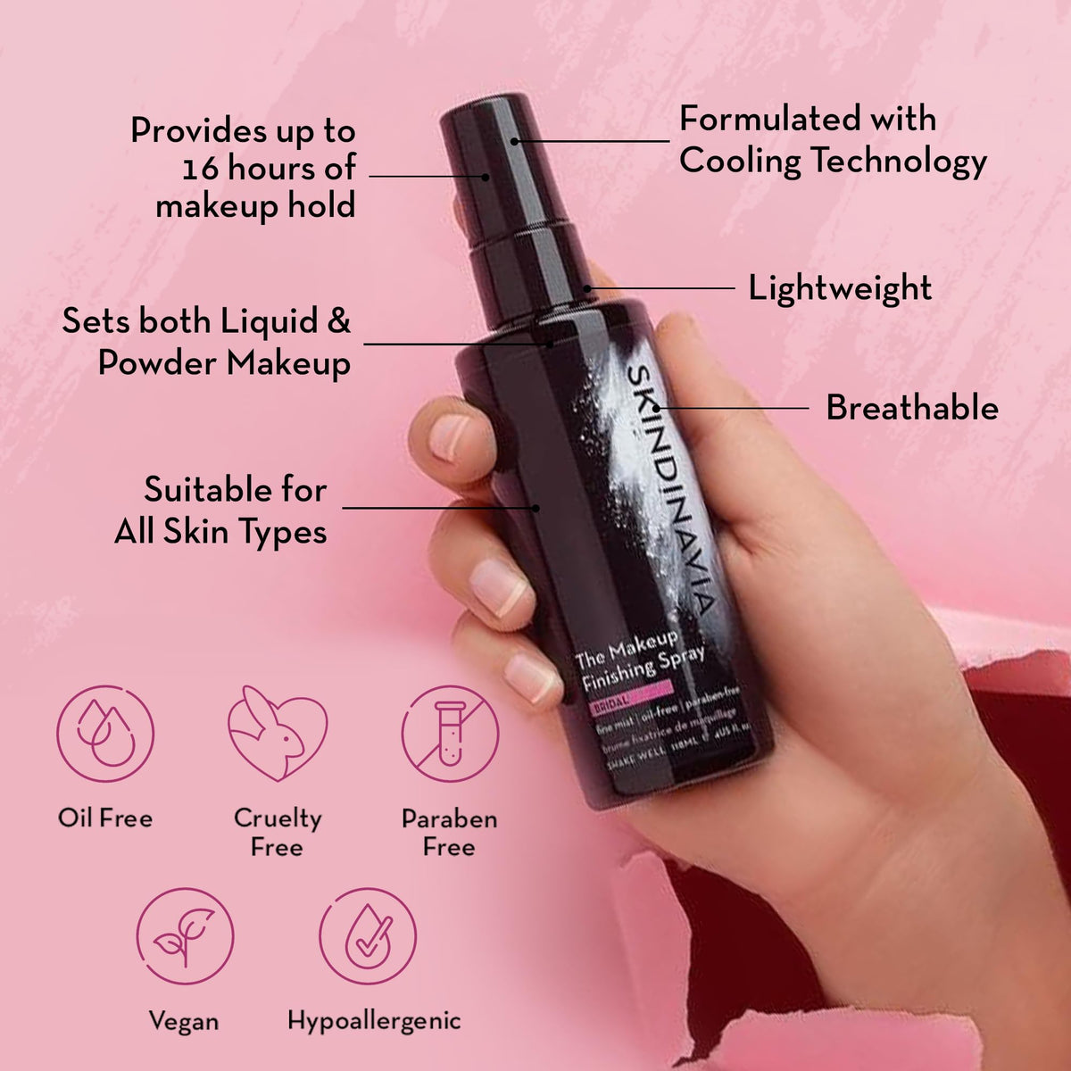SKINDINAVIA Makeup Setting Spray 4 oz back view