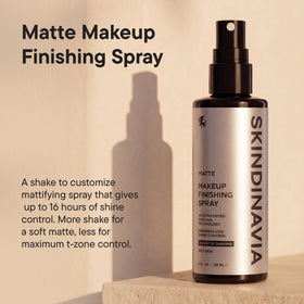 SKINDINAVIA Matte Makeup Setting Spray back view 8 oz bottle