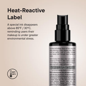 SKINDINAVIA Matte Makeup Setting Spray on vanity with makeup brushes