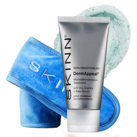SKINN DermAppeal Microdermabrasion Face Scrub with headband front view