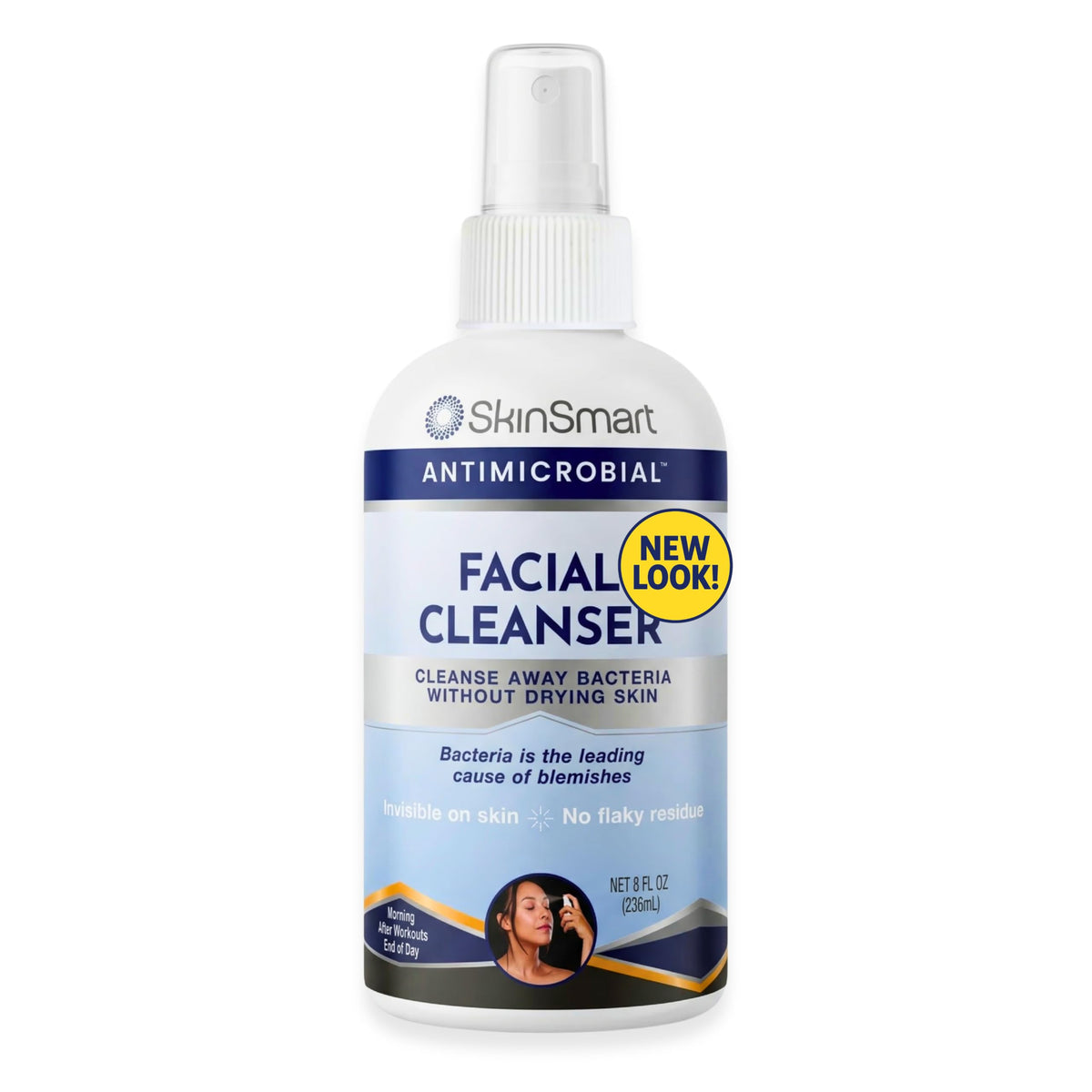 SkinSmart Antimicrobial Facial Cleanser 8 oz front view
