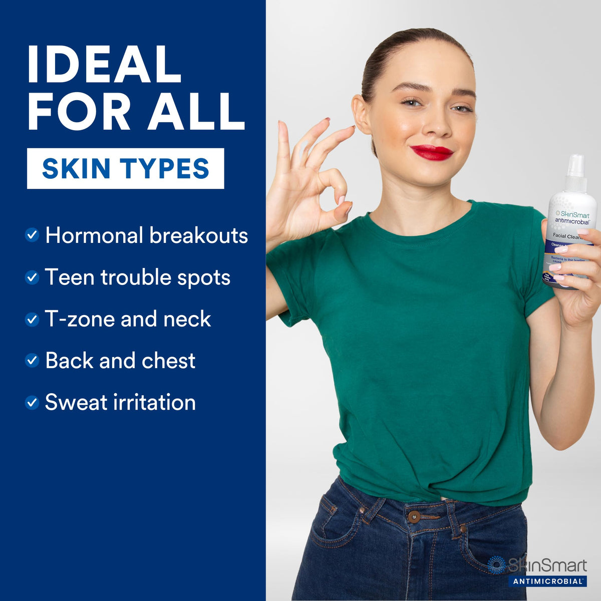 SkinSmart Antimicrobial Facial Cleanser in a gym bag