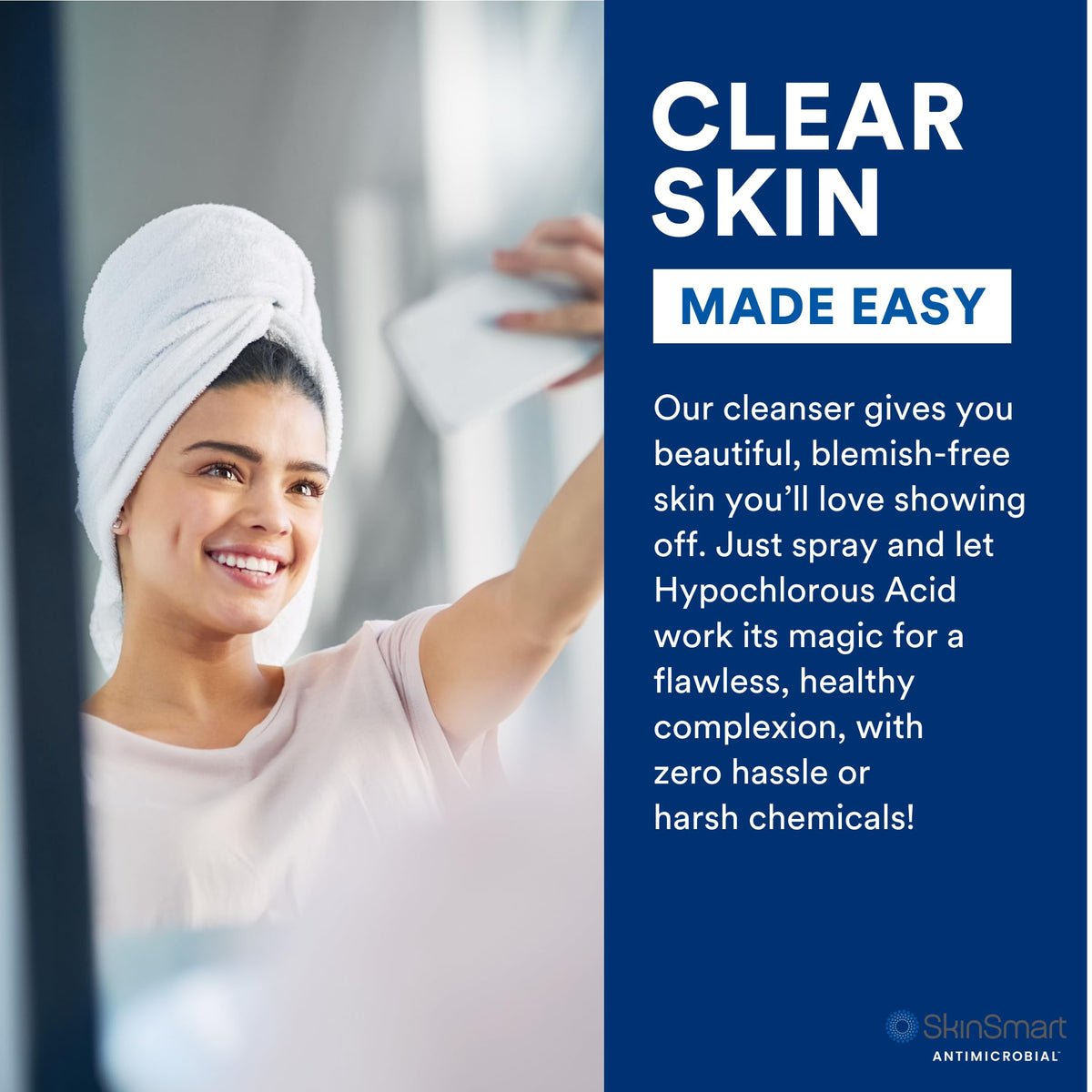 SkinSmart Antimicrobial Facial Cleanser in hand