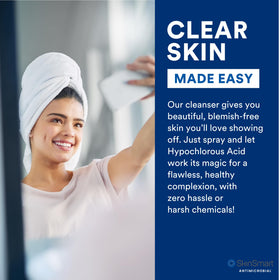SkinSmart Antimicrobial Facial Cleanser in hand