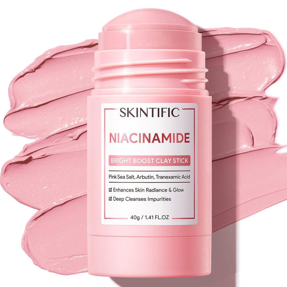 SKINTIFIC Bright support Face Mask Stick front view with packaging