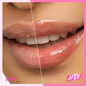 SKINTIFIC Brightening Lip Serum 30g with glossy finish on lips