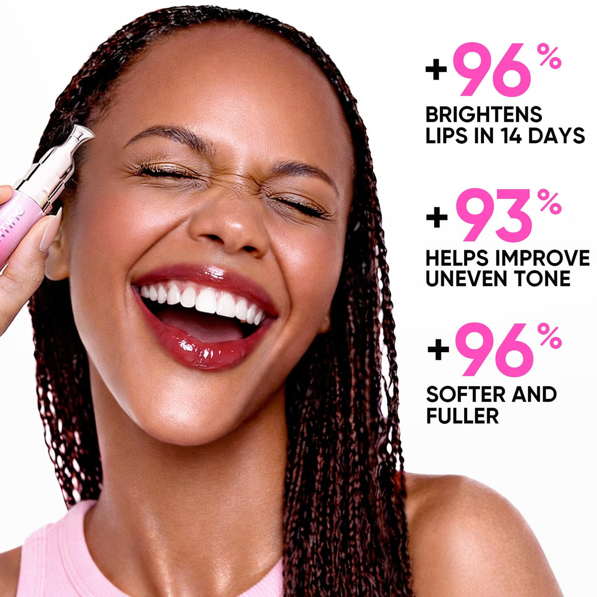 SKINTIFIC Brightening Lip Serum in use on lips