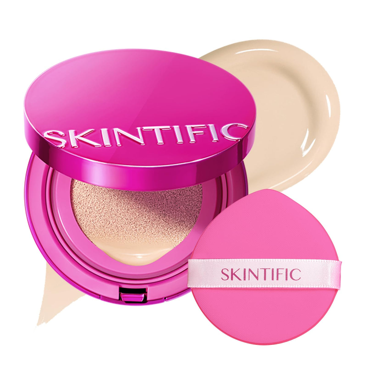 SKINTIFIC Pink Cushion Foundation 00 Porcelain front view