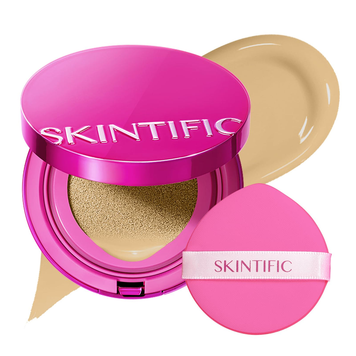 SKINTIFIC Pink Cushion Foundation 03G Golden Almond front view