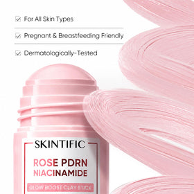 SKINTIFIC Rose PDRN Clay Mask Stick in use