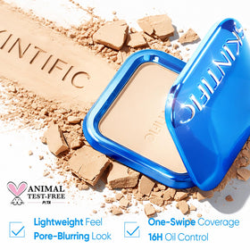 SKINTIFIC Ultra Cover Powder Foundation 03 Petal dual-sided puff
