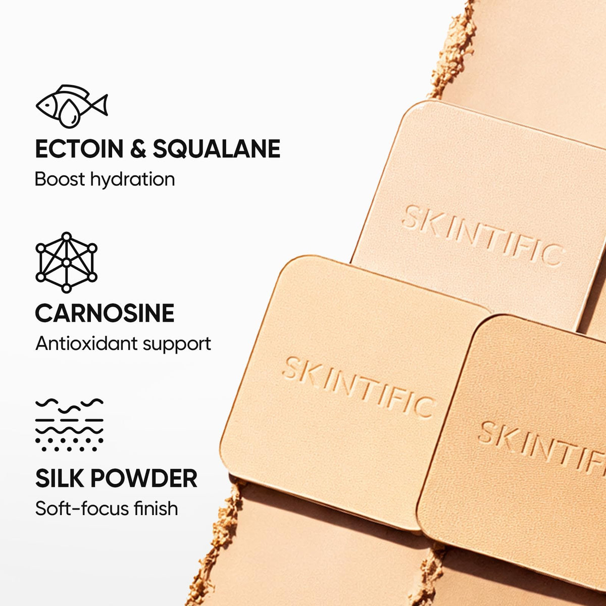 SKINTIFIC Ultra Cover Powder Foundation 03 Petal in use