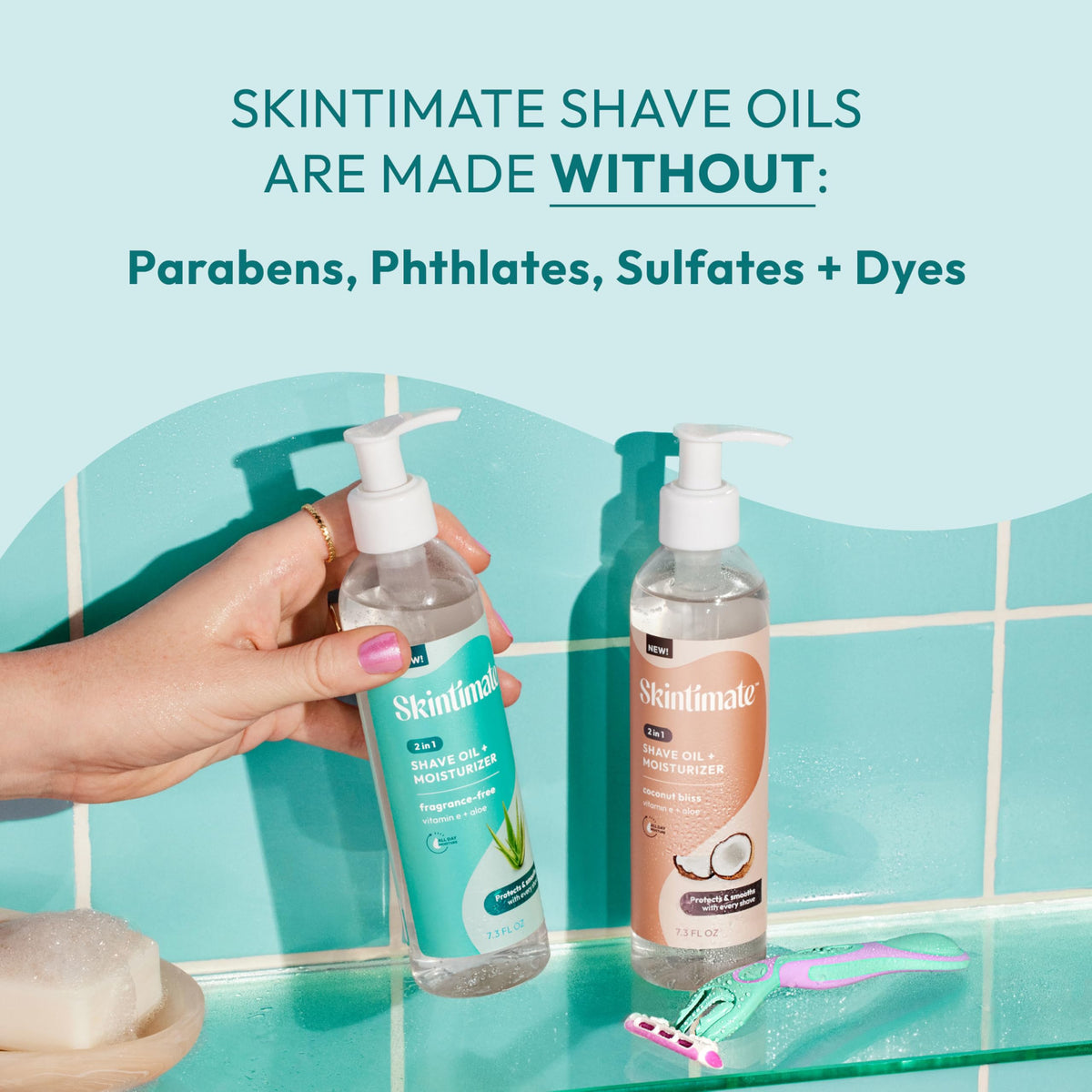 Skintimate 2-in-1 Shave Oil & Moisturizer with aloe and vitamin E