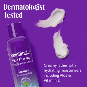 Skintimate shave gel packaging with aloe and vitamin E