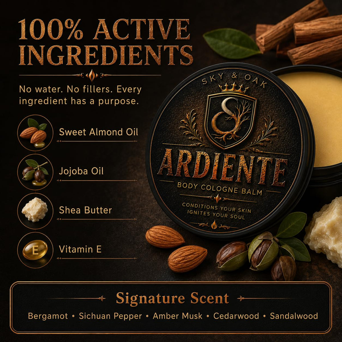 Sky and Oak Ardiente Solid Cologne Balm lifestyle scene