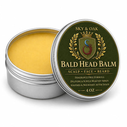 Sky and Oak Bald Head Balm 4 oz front view