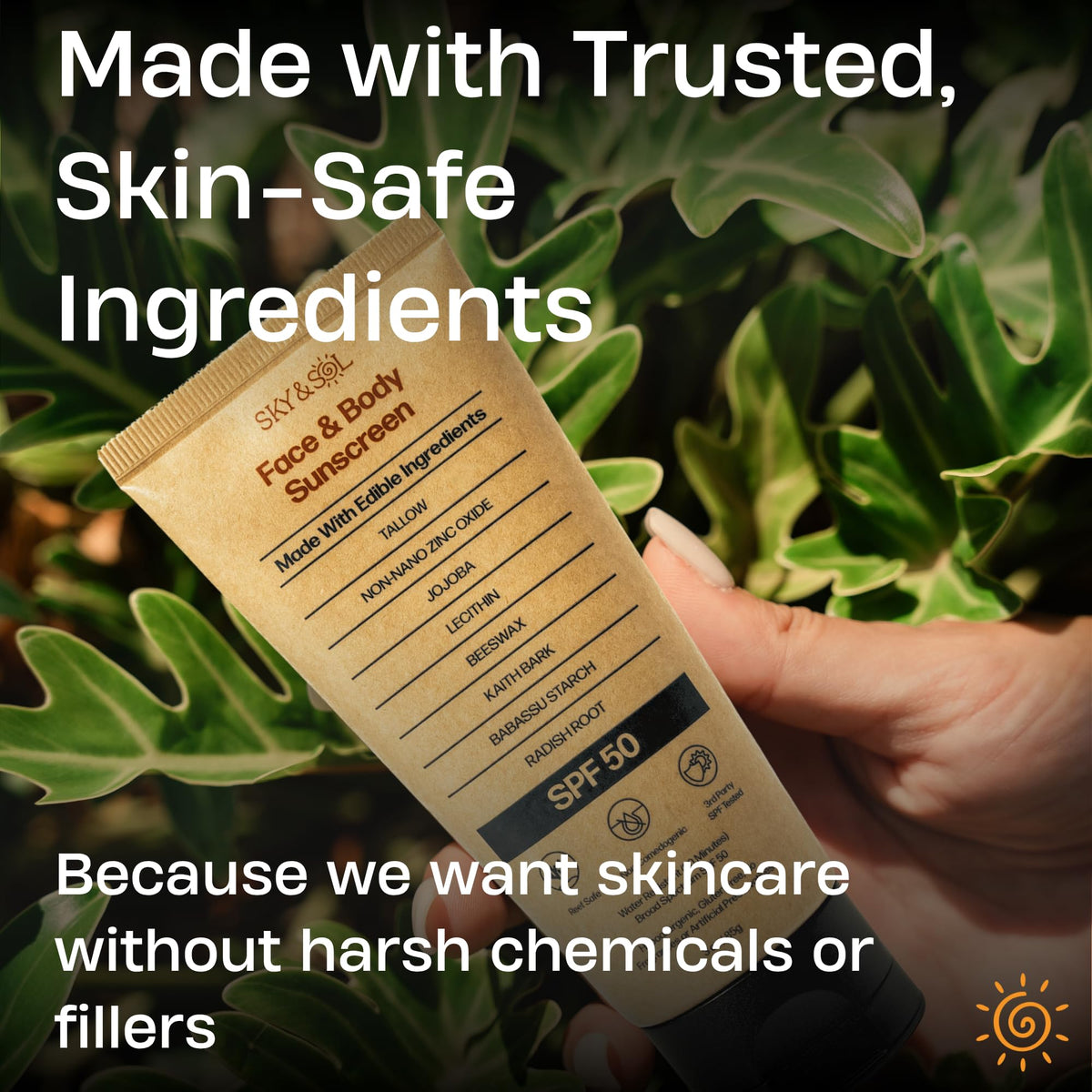 Sky and Sol Mineral Sunscreen SPF 50 texture close-up