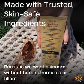 Sky and Sol Natural Mineral Sunscreen SPF 30 texture on skin