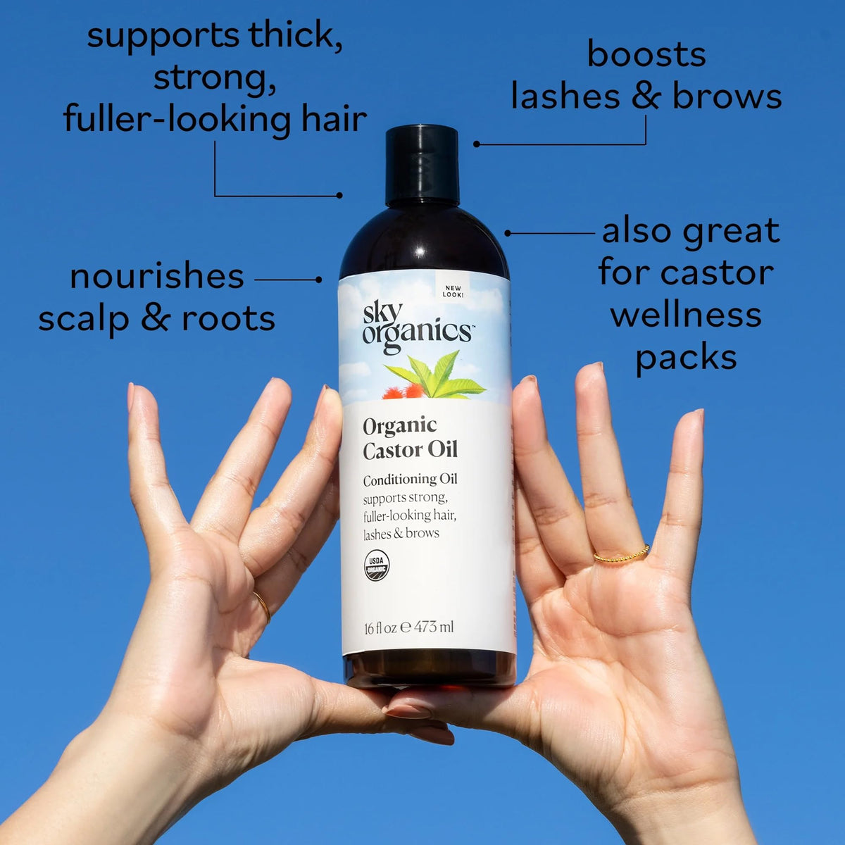 Sky Organics castor oil pack set in natural setting