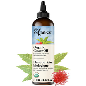 Sky Organics Organic Castor Oil 8oz bottle front view