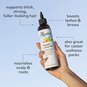 Sky Organics Organic Castor Oil 8oz bottle side view