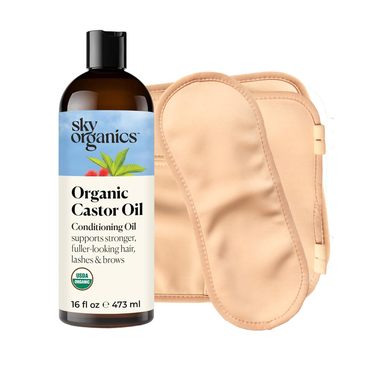 Sky Organics Organic Castor Oil Pack Wrap Set packaging