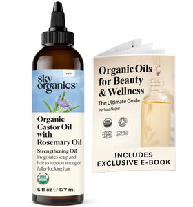 Sky Organics Organic Castor Oil with Rosemary Oil bottle side view