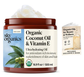 Sky Organics Organic Coconut Oil & Vitamin E 16.9oz back view
