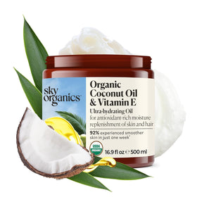 Sky Organics Organic Coconut Oil & Vitamin E 16.9oz front view